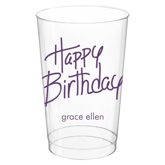Fun Happy Birthday Clear Plastic Cups